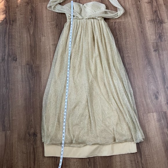Jenny Yoo Anabelle Gold Tulle Convertible Gown Dress Sz 4 - Picture 6 of 16